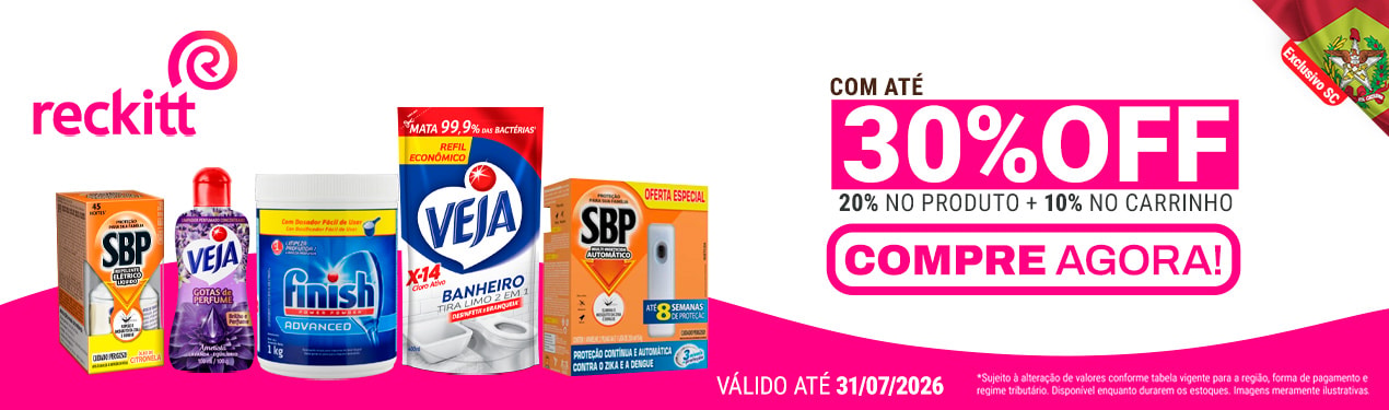 Linha Reckitt com 30% OFF*