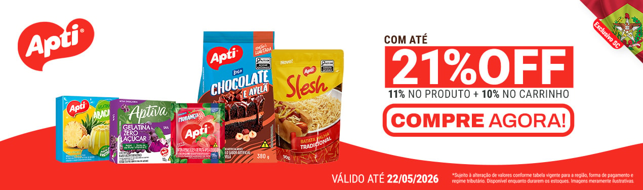 Linha Apti com 21% OFF*