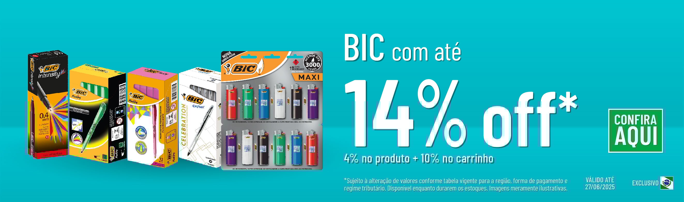 Linha Bic com 14% OFF*