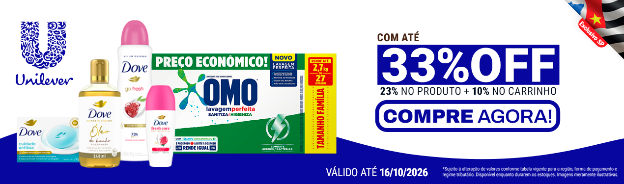 Linha Unilever com 33% OFF*