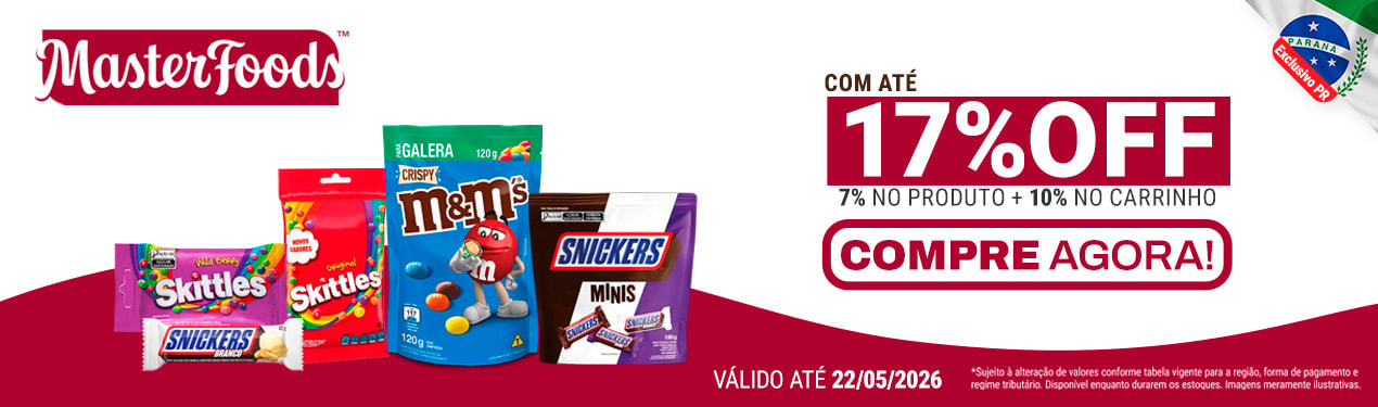 Linha Masterfoods com 17% OFF*