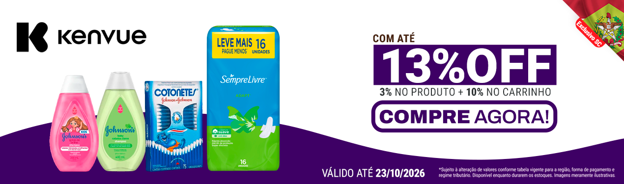 Linha Kenvue com 13% OFF*