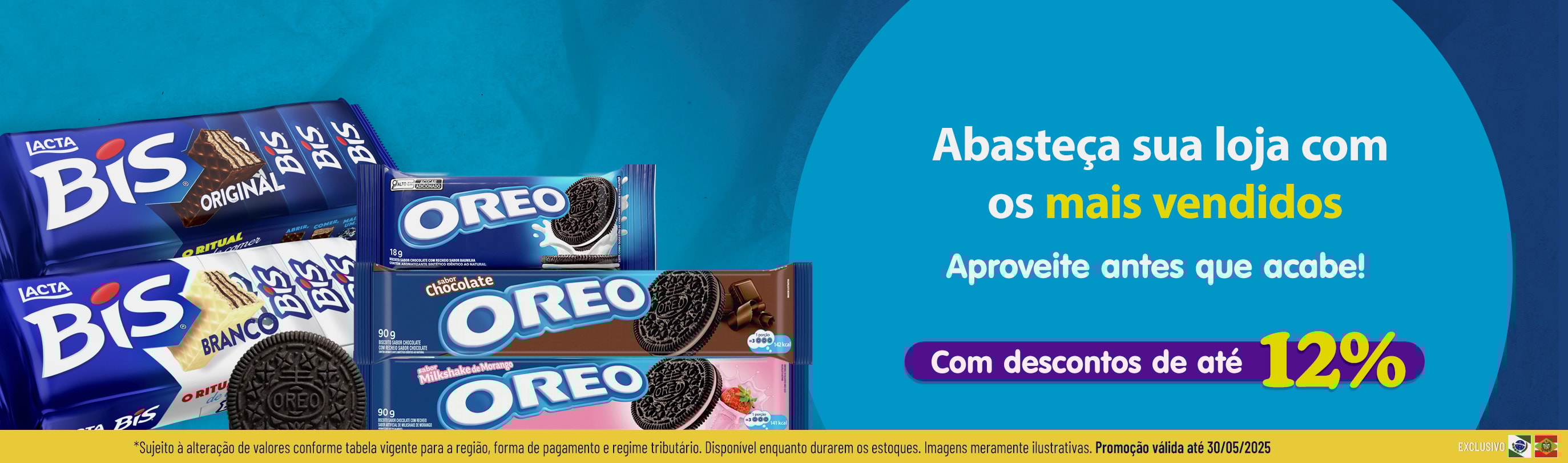 Linha Mondelez com 12% OFF*