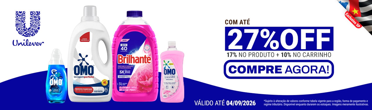 Linha Unilever HC com 27% OFF*