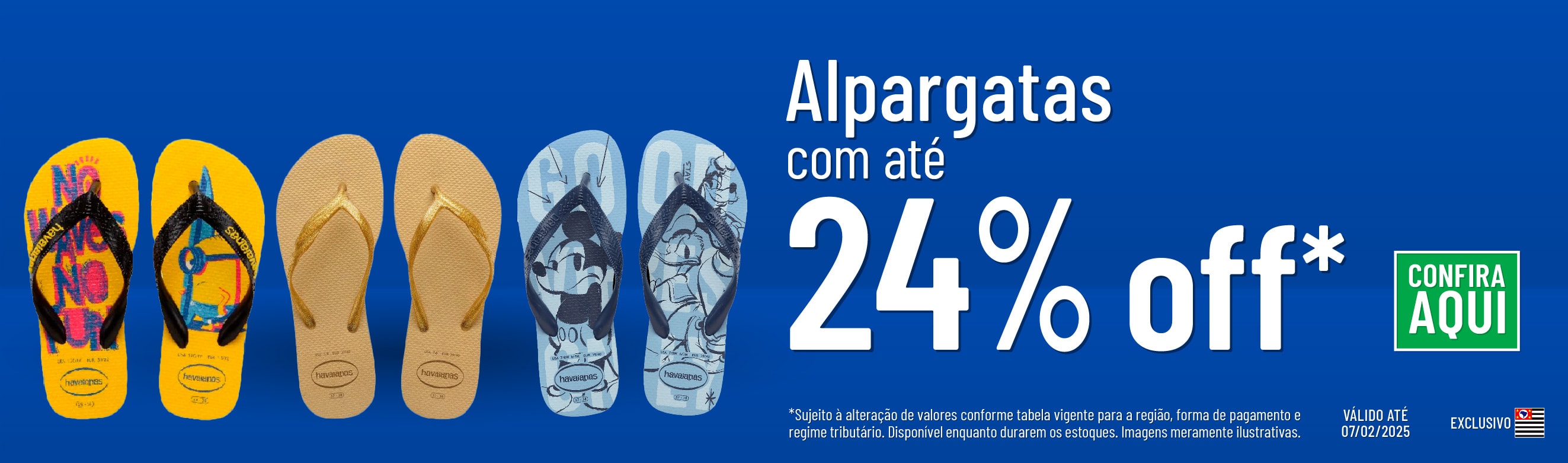 Linha Alpargatas com 24% OFF*