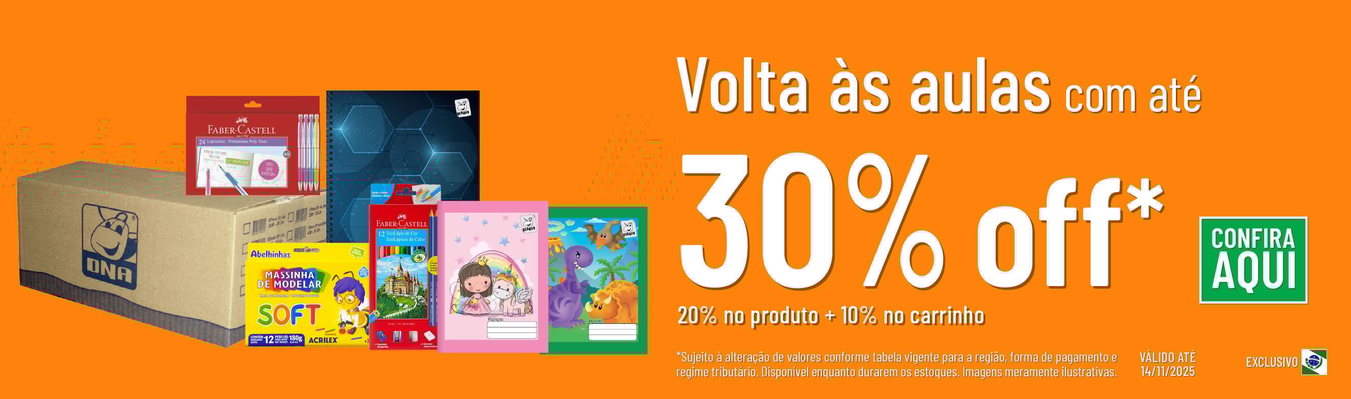 Linha Volta às aulas com 30% OFF*