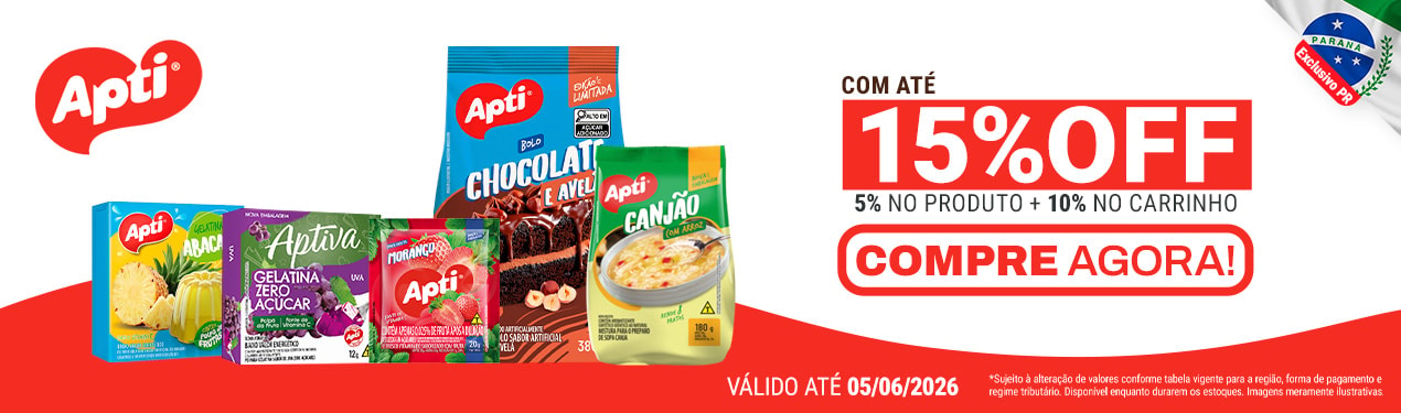 Linha Apti com 15% OFF*
