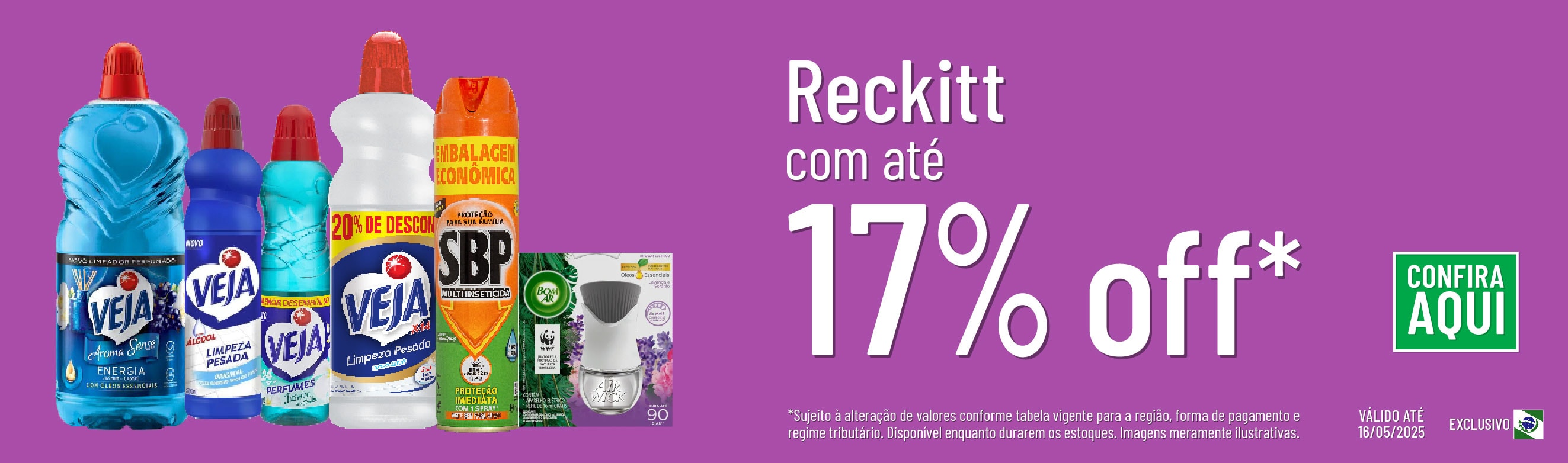 Linha Reckitt com 17% OFF*