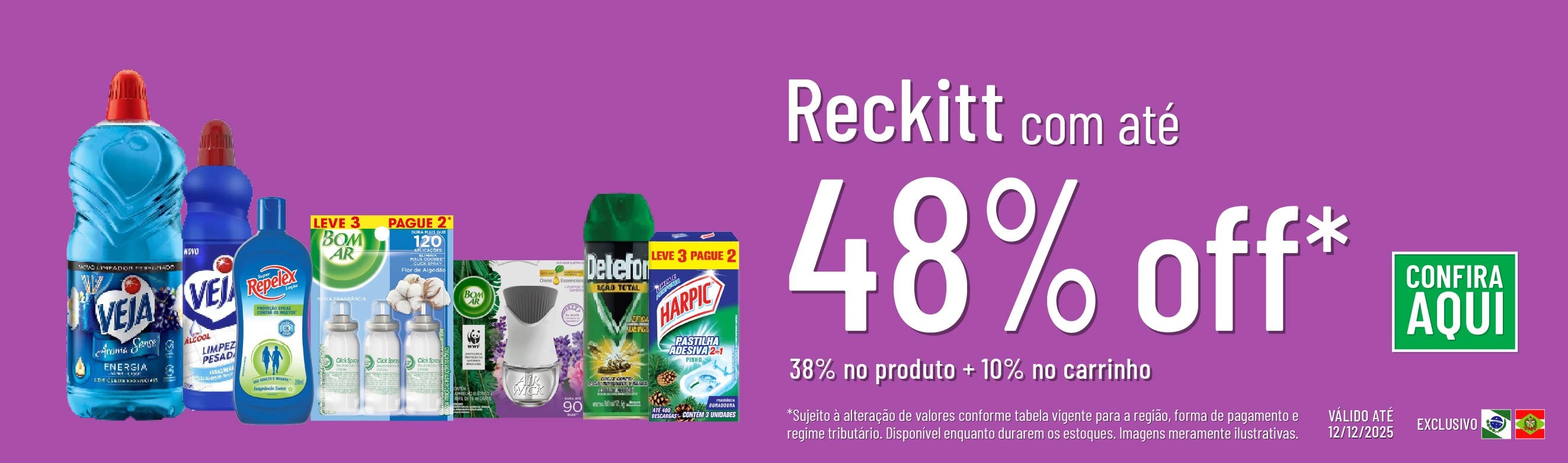 Linha Reckitt com 48% OFF*