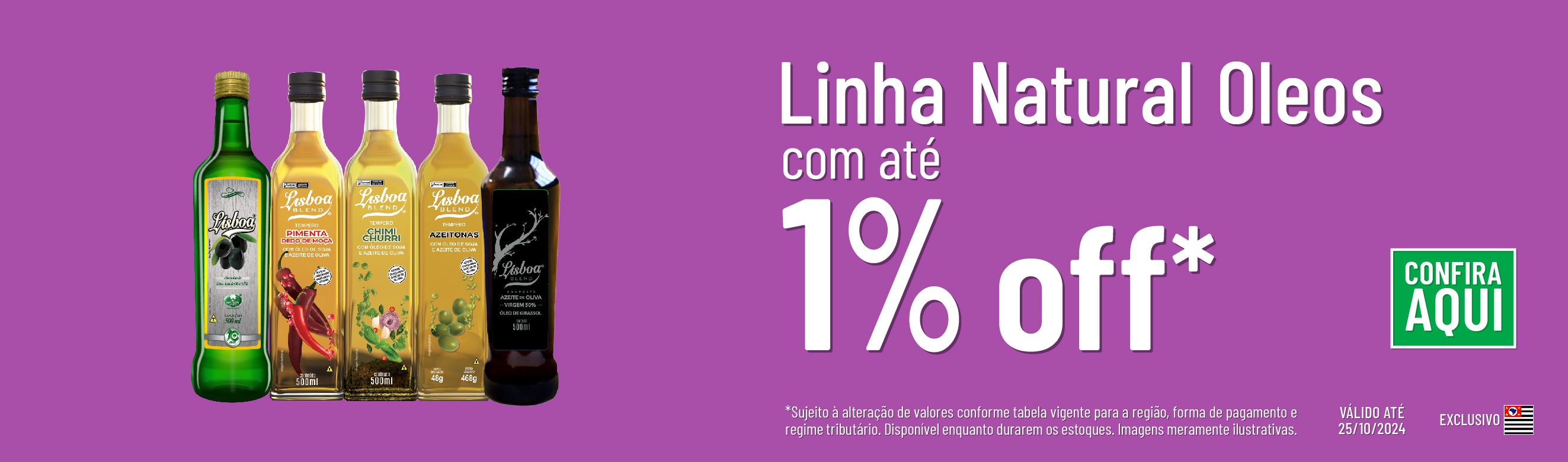 Linha Natural Oleos com 1% OFF*