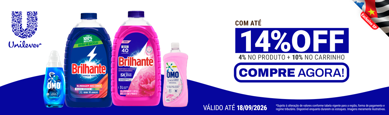 Linha Unilever HC com 14% OFF*