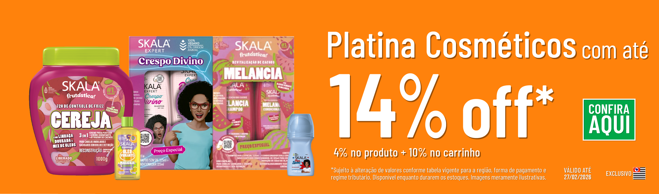 Linha Platina Cosméticos com 14% OFF*