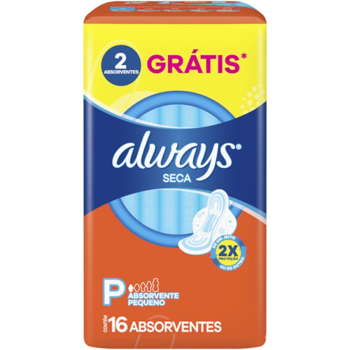 Absorvente Always Super Proteção Seca Com Abas 16Un Leve 16 Pague 14