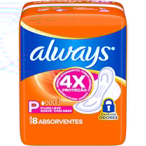 Absorvente Always Super Proteção Suave Com Abas 8 unidades