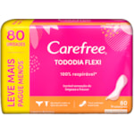 Absorvente Diário Carefree Sem Perfume Todo Dia Flexi 80 Unidades