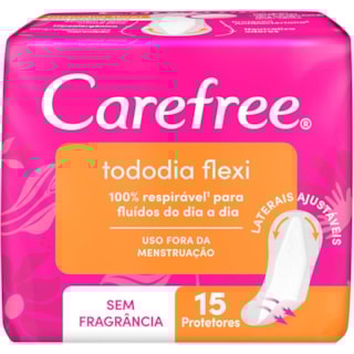 Absorvente Externo sem Perfume Carefree Todo Dia Flexi 15 Unidades