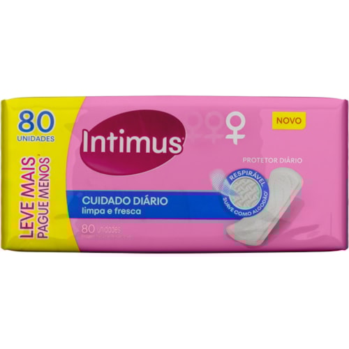 Absorvente Intimus Cuidado Diário 80 Unidades Promocional
