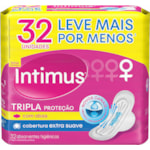 Absorvente Intimus Gel Tripla Proteção Suave Com Abas 32 unidades