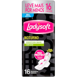 Absorvente Ladysoft Noturno Suave com Abas 16Un