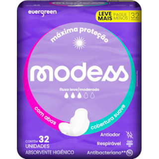 Absorvente Modess Cobertura Suave Com Abas 32Un Leve + Pague -