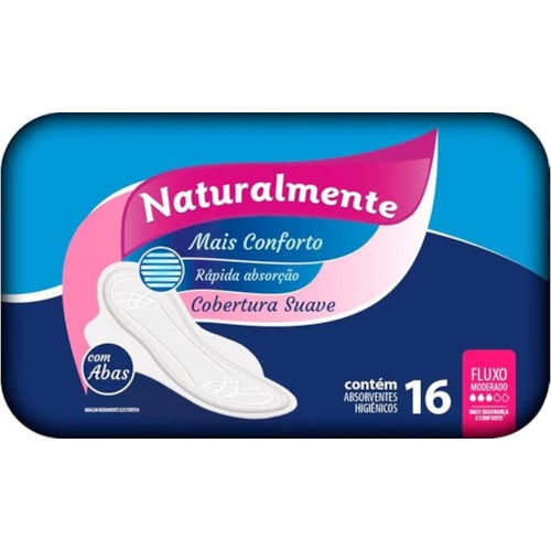 Absorvente Naturalmente Com Abas 16Un