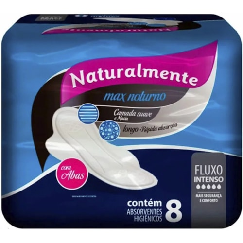 Absorvente Naturalmente Max Noturno Com Abas 8Un