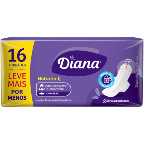 Absorvente Noturno Diana Suave Com Abas 16Un Promo