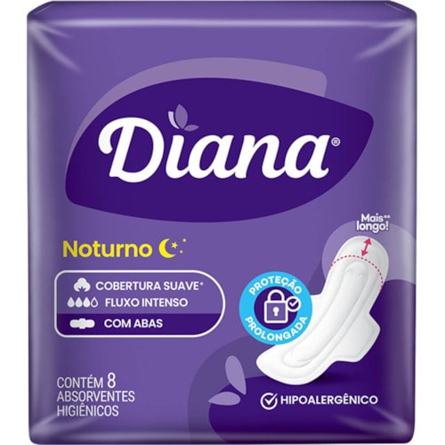 Absorvente Noturno Diana Suave Com Abas 8Un