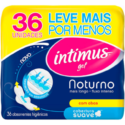 Absorvente Noturno Gel Intimus Sauve Com Abas 36 unidades