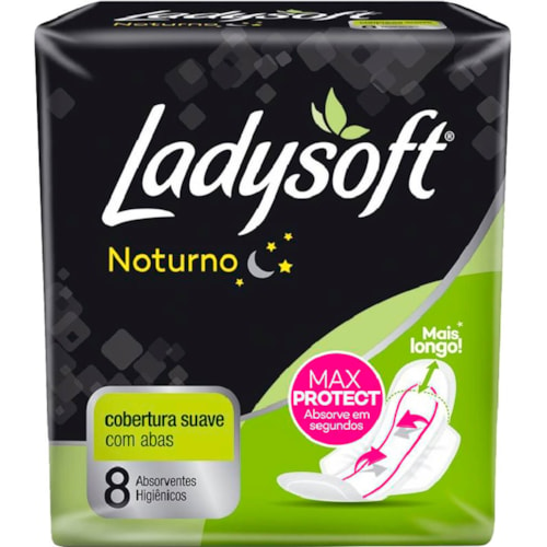 Absorvente Noturno Ladysoft Com Abas 8 Unidades