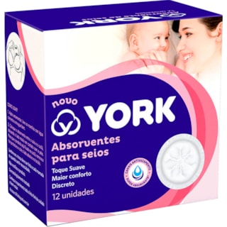 Absorvente para Seios York Flufy 12 unidades