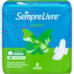Absorvente Sempre Livre Adapt Suave Com Abas 8 unidades