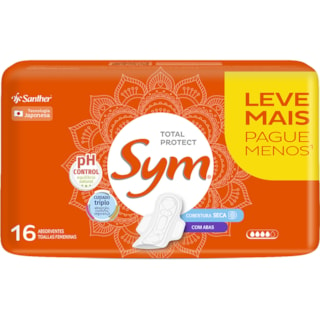 Absorvente Sym Seca Com Abas 16 unidades