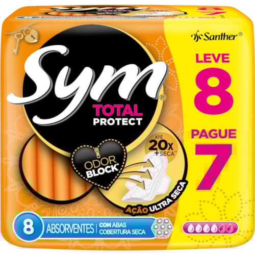 Absorvente Sym Ultra Seca Com Abas 8 unidades