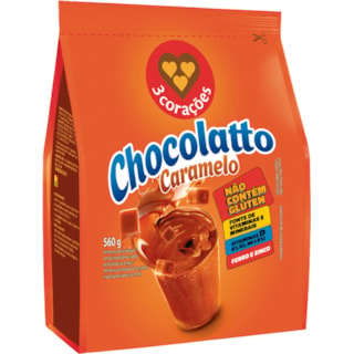 Achocolatado 3 Corações Chocolatto Caramelo Sachet 560g