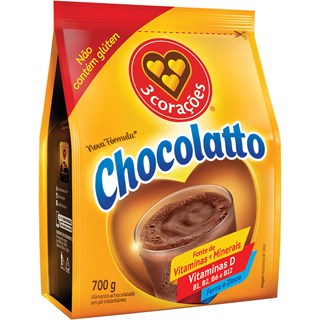 Achocolatado em Pó 3 Corações Chocolatto Sachet 700g