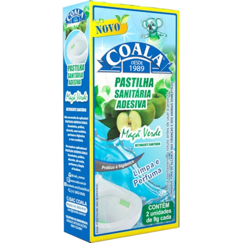 Adesivo Sanitário Coala Pastilha Maçã Verde 2Un