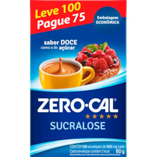 Adoçante em Pó Zero-Cal Sucralose Leve 100Un Pague 75Un