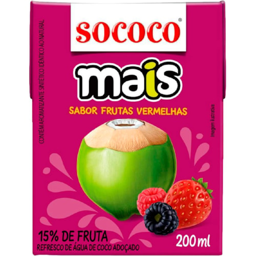 Água de Coco Sococo Frutas Vermelhas 200ml