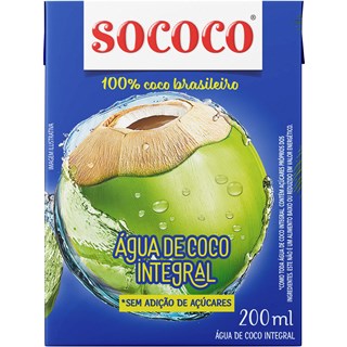 Água de Coco Sococo Natural 200ml