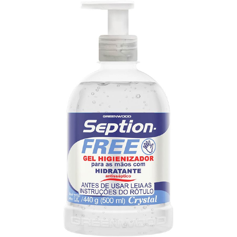Álcool em Gel Seption para Mãos Crystal Free 500ml - Destro