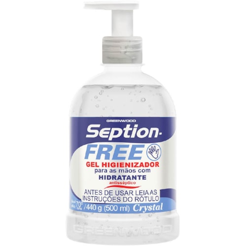Álcool em Gel Seption para Mãos Crystal Free 500ml