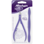 Alicate de Cutícula Merheje Basic + Espátula Basic Lilás KIT