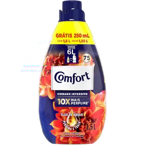Amaciante Concentrado Comfort Hydra Sérum Leve 1,5L Pague 1,25L