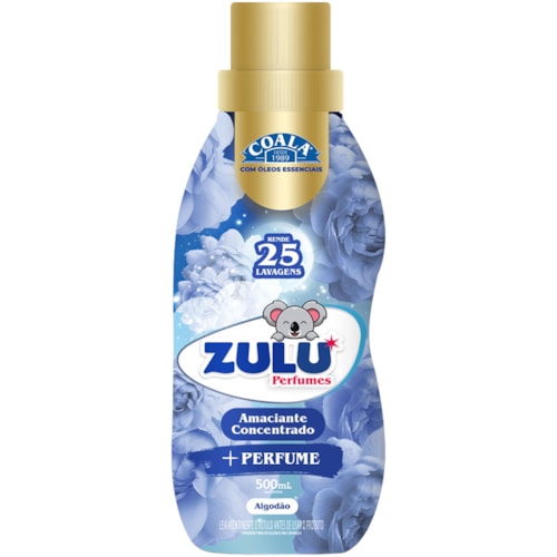 Amaciante Concentrado Zulu +Perfume Algodão 500ml