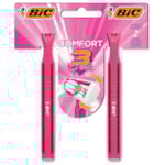 Aparelho Bic de Barbear Descartável Comfort 3 Pink 2UN