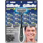 Aparelho de Barbear Gilette Prestobarba 3 Carvão Descartável
