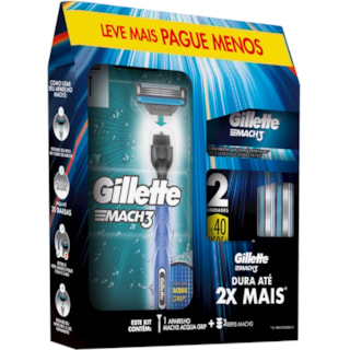 Aparelho de Barbear Gillette Mach3 + 2 Cargas