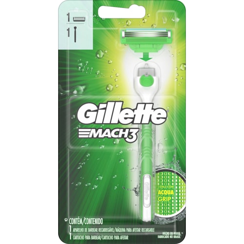 Aparelho de Barbear Gillette Mach3 Acqua Grip Sensitive