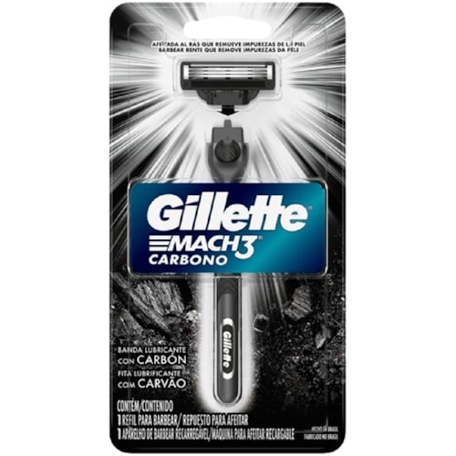 Aparelho de Barbear Gillette Mach3 Carbono